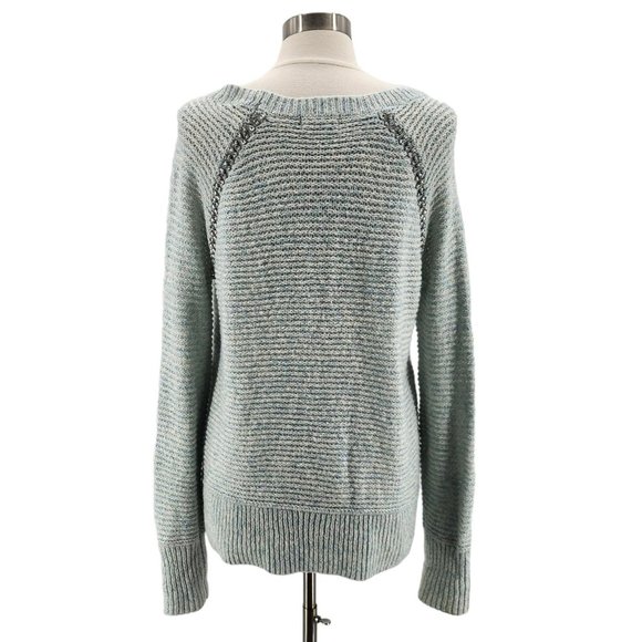 NWT Anthropologie Sleeping on Snow Rhinestone Blue Open Knit Sweater Medium - Picture 4 of 11